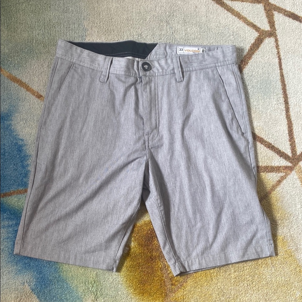 Volcom Gray Flat Front Shorts Casual Style